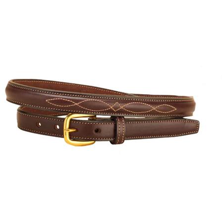 Tory Leather Raised Belt With A Fancy Bridle Stitch