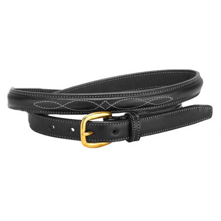 Tory Leather Raised Belt With A Fancy Bridle Stitch