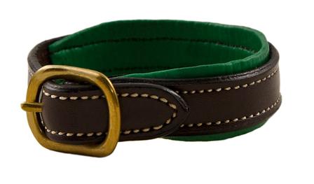 Classic Leather Padded Bracelet BRN/KELLY