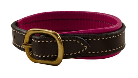 Classic Leather Padded Bracelet BRN/PINK