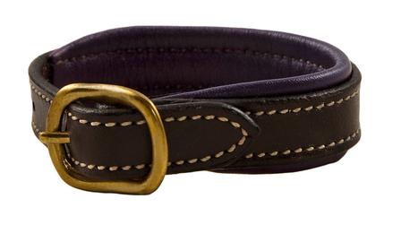 Classic Leather Padded Bracelet BRN/PURPLE