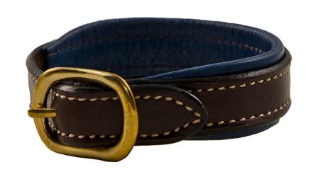 Classic Leather Padded Bracelet BROWN/BLUE
