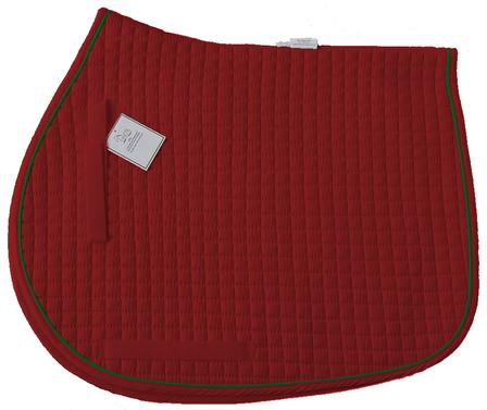 Cotton Quilted All-Purpose Saddle Pad BURGUNDY/HUNTER