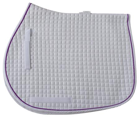 Cotton Quilted All-Purpose Saddle Pad WHITE/PURPLE