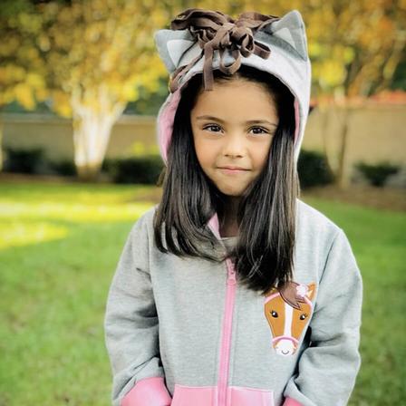 Doodle Pants Kids Pink Horse 3D Hoodie