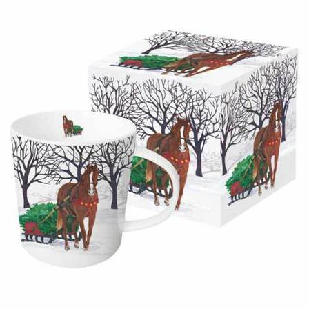 Winter Horse Sleigh Gift-Boxed Mug
