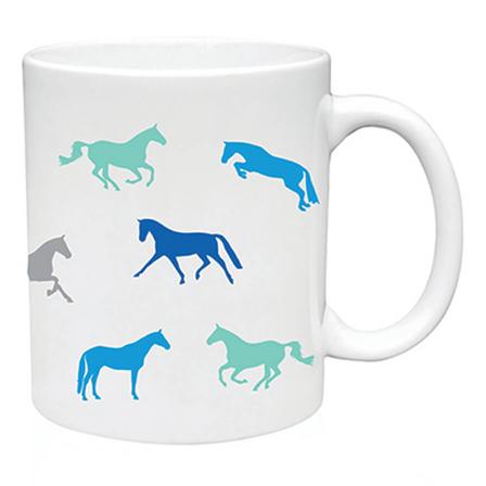 Blue Multi Horse Mug