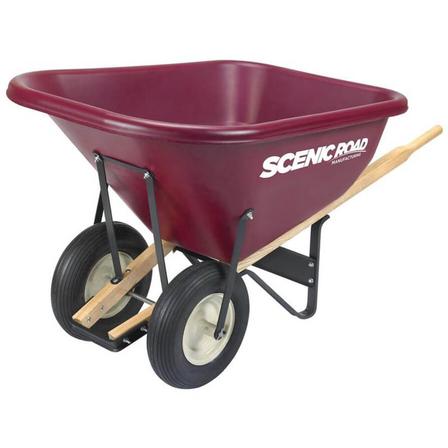 Dual Wheel Wheelbarrow with Ribbed Tires