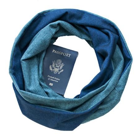 Infinity Loop Secret Pocket Oceans Flannel Scarf