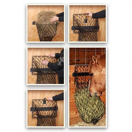 Original Hay Hoops™ Collapsible Wall Hay Feeder with Net in Hammered Finish