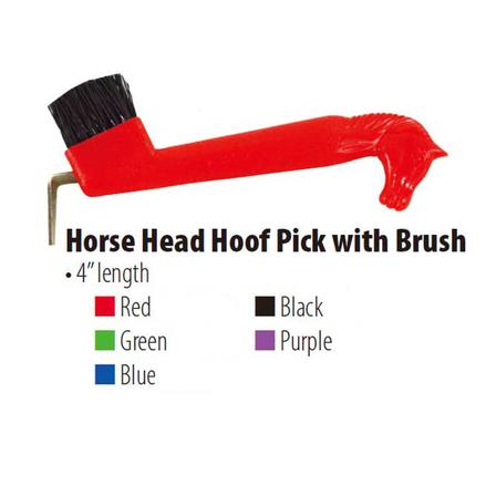 Horse Head Hoof Pick with Brush - Blue