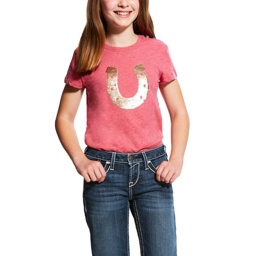 Ariat Girls Sequin Shoe Tee