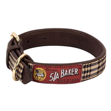 Baker Leather Dog Collar with Leather Overlay