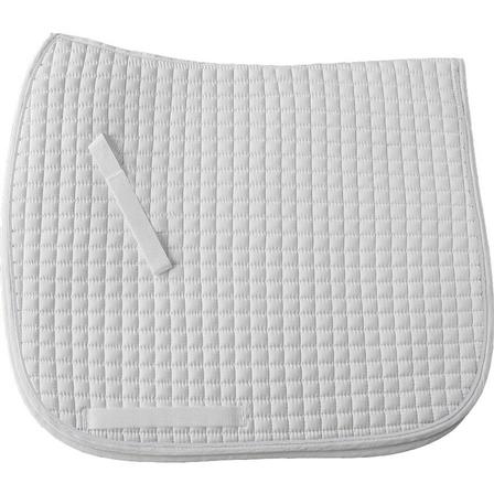Cotton Quilted Dressage Square Pad with Piping WHITE/WHITE