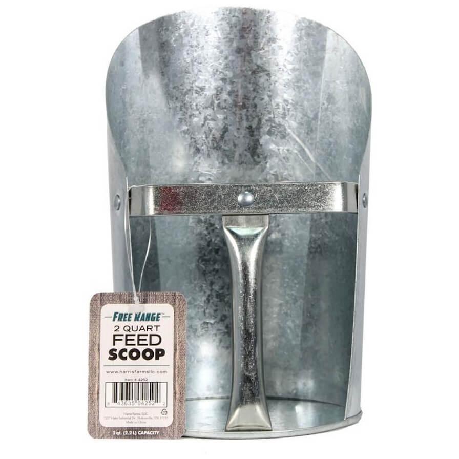 Free Range Galvanized Feed Scoop - 2 Qt