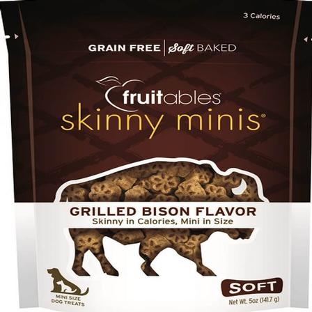 Fruitables Skinny Minis Soft Chew Dog Treat - Grilled Bison