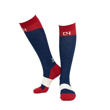 C4 Tall Riding Socks NAVY/RED/WHITE