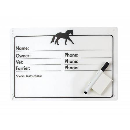 Horse Info Stall Plaque with Dry Erase Pen