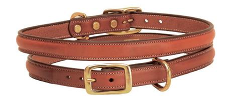 Raised, Stitched Dog Collar OAK