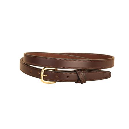 3/4” Bridle Leather Belt with Stitched Edges and Crossed Keepers