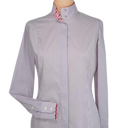 “Isabel Grey Gingham” Ladies Fitted Straight Collar Show Shirt