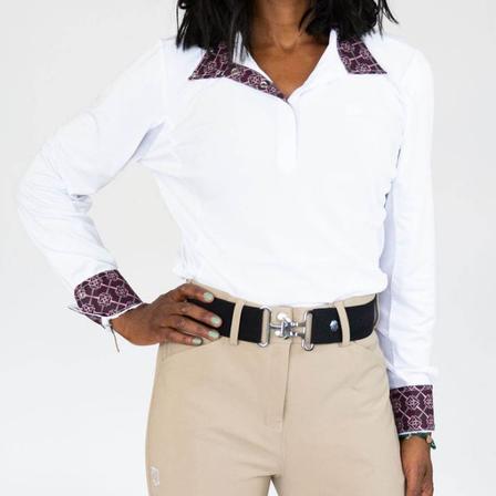 Lindsay Long Sleeve Show Shirt WHITE/MAHOGANY_BITS