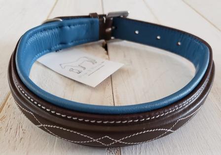 The Derby Collection: Fancy Stitch Collar HAVANA/BABY_BLUE