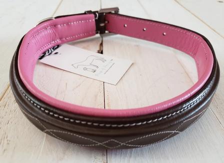 The Derby Collection: Fancy Stitch Collar HAVANA/PINK