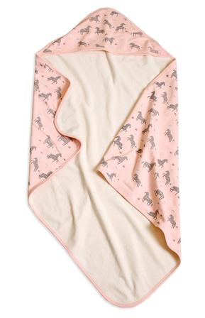 Wild & Free Horse Reversible Hooded Towel CORAL