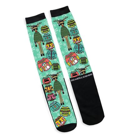 Ugly Christmas Sweater Boot Socks