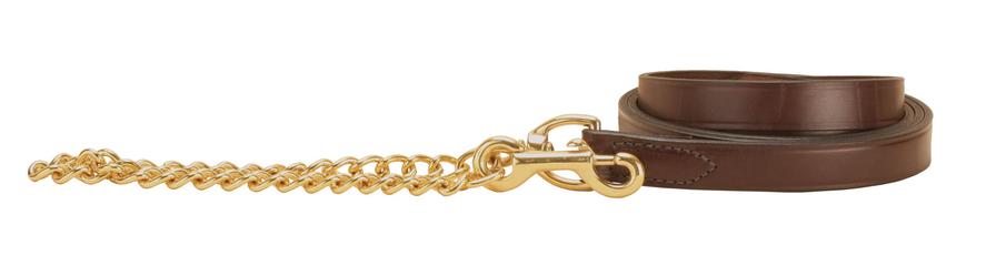 Leather Lead With Brass Chain