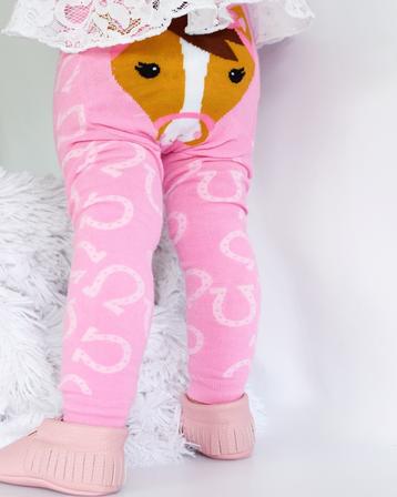Doodle Pants Kids Pink Horse Leggings