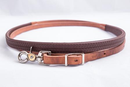 Rubber Grip Roping Reins BROWN