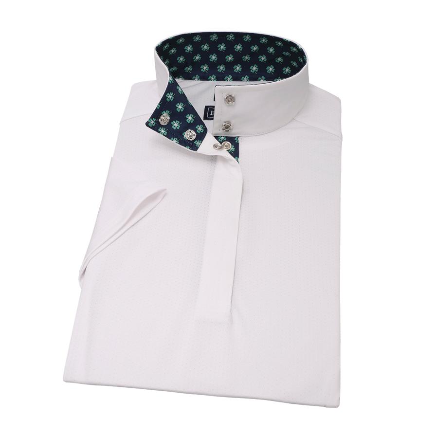 “ 4 Leaf Clover ” Ladies Short Sleeve Talent Yarn Straight Collar Show Shirt