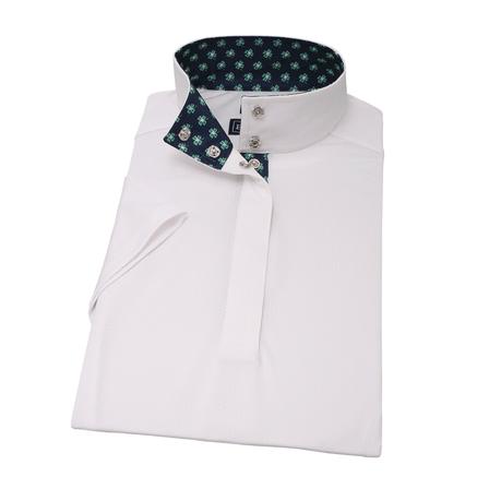 “4 Leaf Clover” Ladies Short Sleeve Talent Yarn Straight Collar Show Shirt