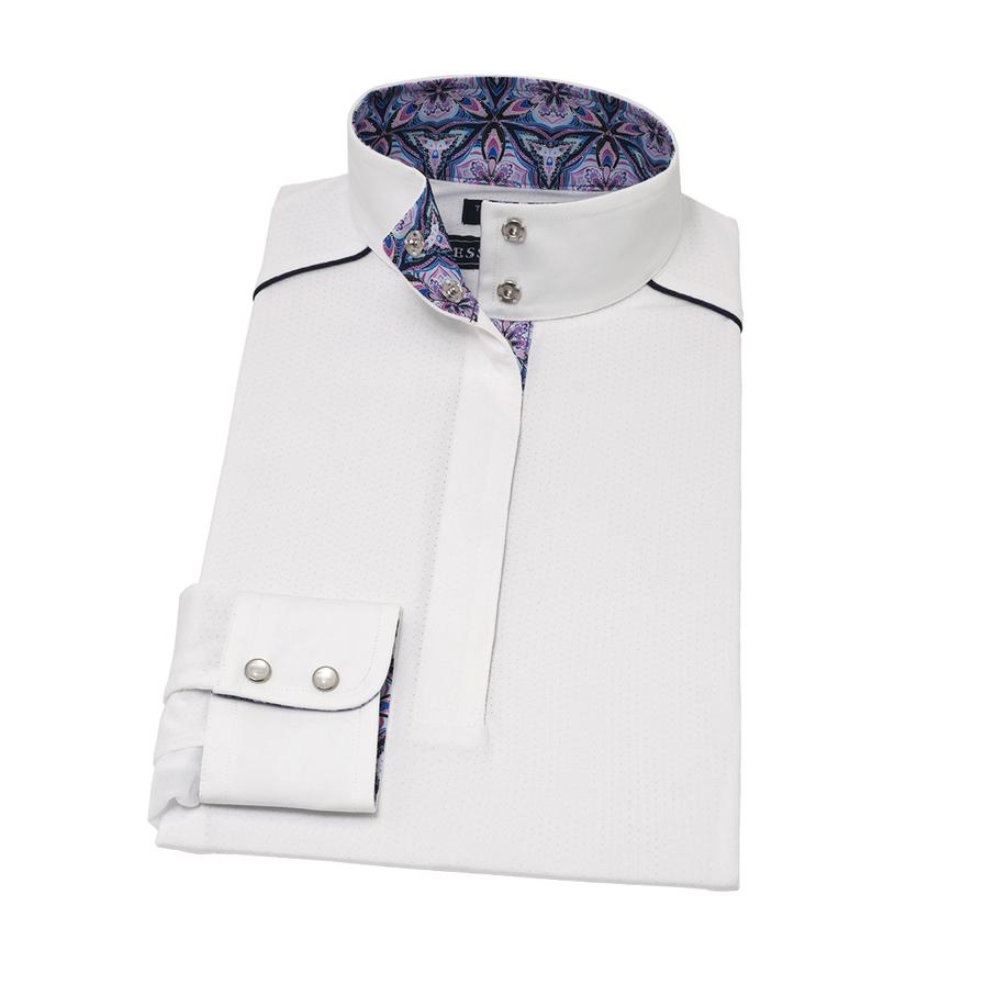“ Kaleidoscope ” Ladies Talent Yarn Straight Collar Show Shirt With Shoulder Piping