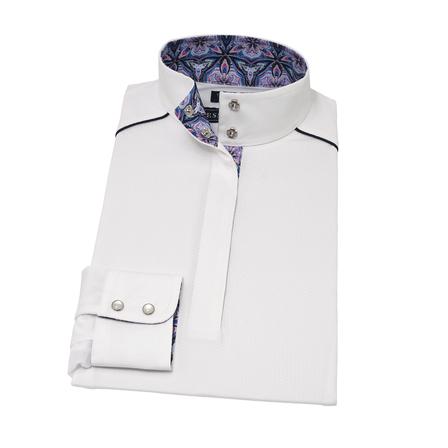 “Kaleidoscope” Ladies Talent Yarn Straight Collar Show Shirt with Shoulder Piping